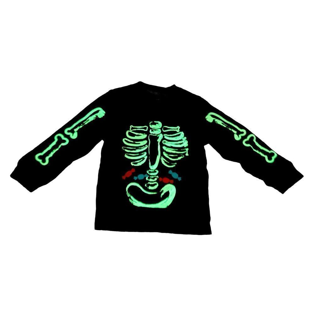 Carter's Glow in the Dark Skeleton Long Sleeve Cotton Shirt Halloween 2T Fantasy